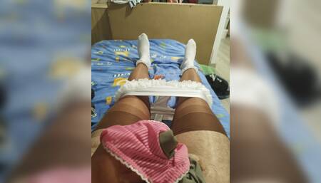 I steal my stepsister's nylons ,frilly  ankle socks and frilly knickers ,then i masturbate and i feel like in heaven