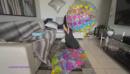 Owllete blows colossal dotted beach ball