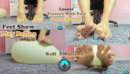 Texture with feet, playing with a balloon