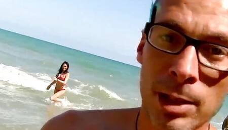 Raquel Abril an uninhibited woman with brown hair gets her