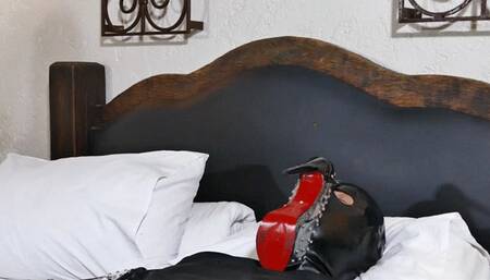 SNIFF AND LICK MY SHOES AND SANDALS MADAME AGATHA AND MALE SLAVE