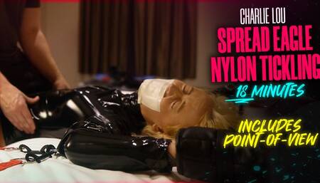 Spread Eagle Nylon Tickling with Bondage Mittens - Charlie Lou (Full HD 1080p, 50fps)