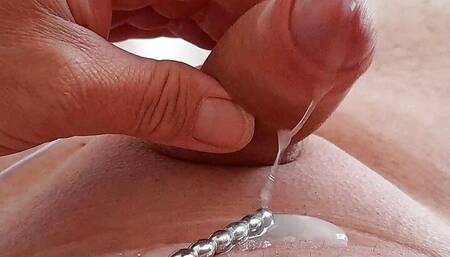 Electric milking (prostate and penis) and subsequent cumshot