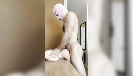 It makes holes but not in the walls. Man fucks his sexdoll and cums on it.