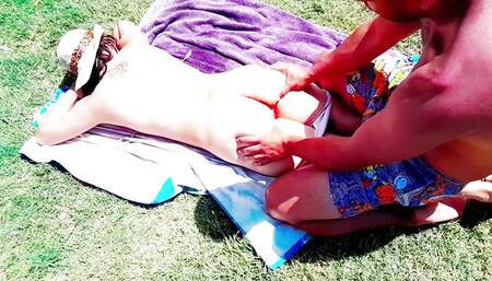 I Give My Ass to My Neighbor for Putting Cream on Me Without His Wife Knowing, Anal Creampie