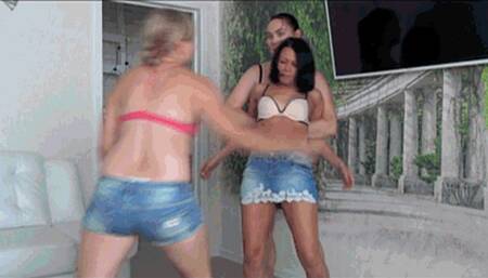 Belly punching and face slapping 3Bn