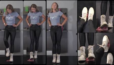 GABRIELLA - Your face is my floor - Custom clip - BRUTAL face trampling with combat boots, dirty soles licking in the FACEBOX