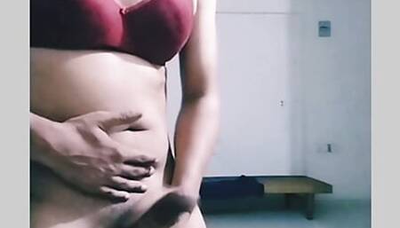 crossdresser masterbating with good cum shot