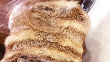 Passionate standing fuck in sexy lingerie, high heels and foxtail ANAL PLUG