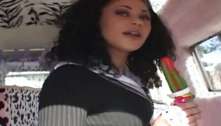 Fresh girl Summer Bailey a slut with dark hair loves to take