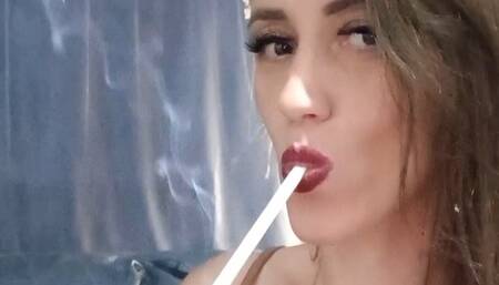 Smoking Virginia Slims 120 Dangling Hands Free