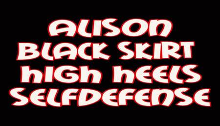 Alison black skirt selfdefense