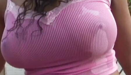 Skyy Black a dark skinned whore with perky tits gets her