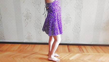 Cute pre cumming hot legs ladyboy sexy shemale cute crossdresser with belly dancer skirt