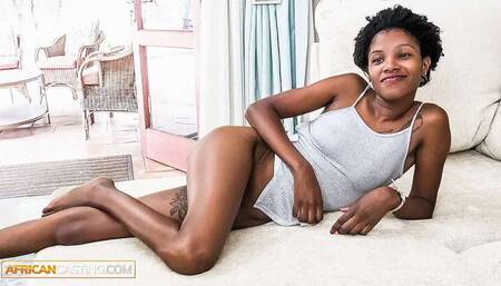 African Audition: Tight Black Pussy Takes On Big White Cock