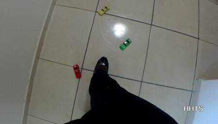 Mean giant goddess Evy crushes your favorite collectible toy cars and makes you kiss her shoes when done!