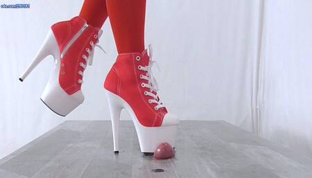 Trampled Flat Under Ambers Platform Boots - Slave Cam - Extreme Cock and Balls Trample - C4S47SLC