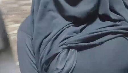 Arab Hot Amateur MILF Showing Big Tits And Creamy Pussy Squirt In Hijab Niqab Dress