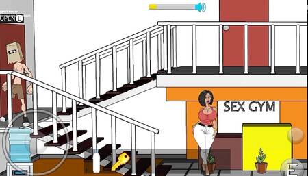 Cartoon sex at the gym enjoy  . Find key for sex  cum face ..