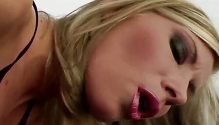 Whore Helena pushes Nick Lang's big cock all the way down