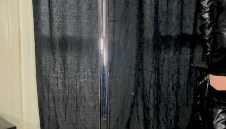 Leather Strip Tease With Tittie play