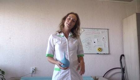 Sexy nurse pleasure herself