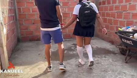Big Booty Latina Gets Nailed on the Street, Leaving Her Pussy Coated in Cum