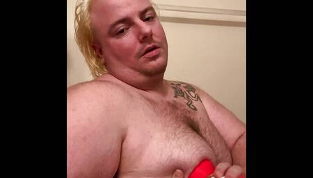 New toy gives ftm guy moaning orgasms on bathroom floor