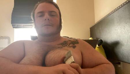 Nipple Play Found Object FTM Hairy Tit Smacking