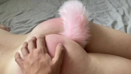 spanking my slutty catgirl *LOUD WHIMPERING* *TAIL BUTT PLUG*