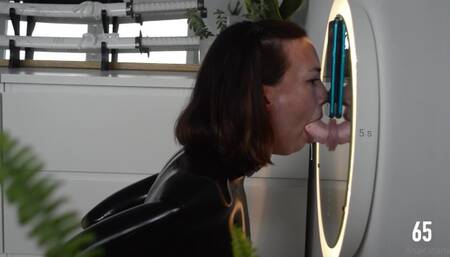 AnaKatana DEEPTHROAT TRAINING session in LATEX catsuit BONDAGE!