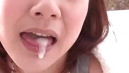 Arisa Araki, a splendid Asian slut, blows cum fountains in a tough outdoor threesome. Watch it in uncensored JAV.