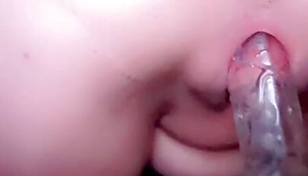 Cumming on dildo
