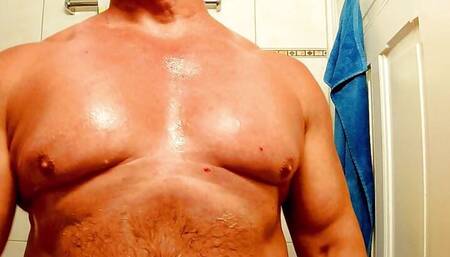 Fitness musclebear sport papi bodybuilder Studio bizeps strongman powerlifter fit shaving chest