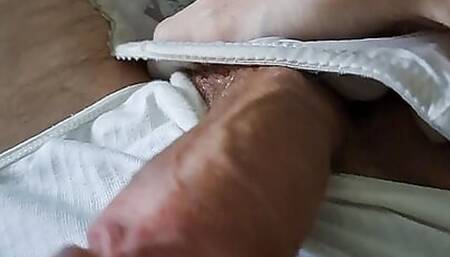 Jerking off in step mom's panties and her bodice