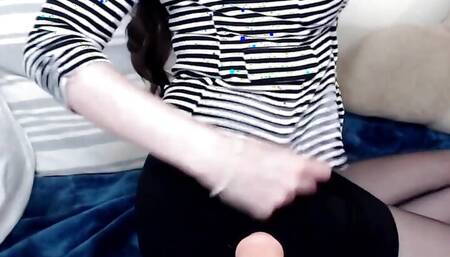 Cumming Twice Playing with My Hairy, Wet Pussy in Black Lingerie and Heels Mianyx