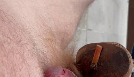 PUBLIC Michael Kors brown stiletto open toe sandal shoejob on balcony in venice with cigarette crush