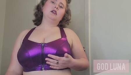 Shiny Bra Tease (Bra Fetish, Victoria's Secret, Cleavage)