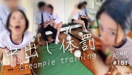 [Amateur creampie]sex with cute japanese｜Call students to the gym and cum