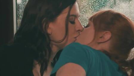 Sensual Lesbians Pleasure Each Other On A Rainy Day