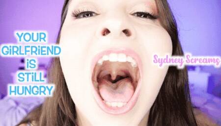 Your Girlfriend is Still Hungry - A same size vore scene featuring: vore digestion, femdom pov, burping, vore chat, and gaining weight - 1080 MP4