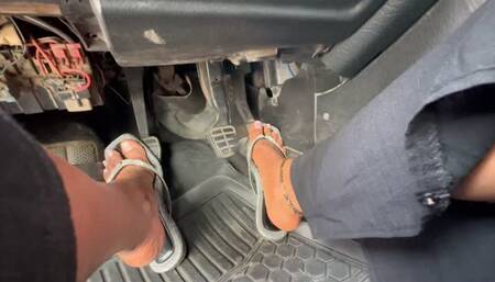 CRANKING IN MY SILVER FLIP-FLOPS