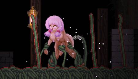 The futanari beauty has a fierce mating with the monster