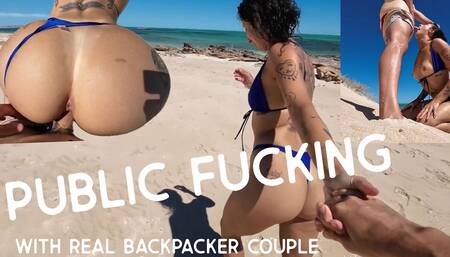 Real Backpacker GF Fucked in Australian Public Beach Paradise!