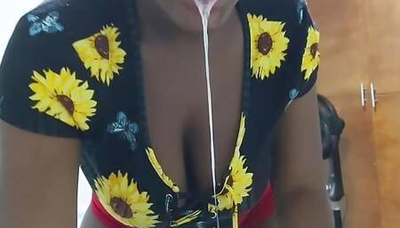 Start Your Morning Best Blowjob Throat Fucking Ebony Girl Deepthroat a Big Dick Drink Cumload Through Her Slut Mouth - Jhodez1
