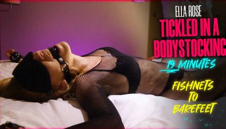 Newcomer Tickled in Fishnet Bodystocking - Ella Rose Blindfolded and Ballgagged (Full HD 1080p, 50fps)