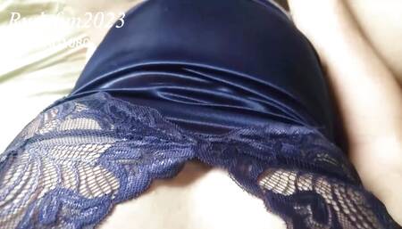 V58 - POV - Sexy Shemale in Panties Cums on Own Ass