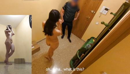 Asian wife fucks delivery guy while husband is out!