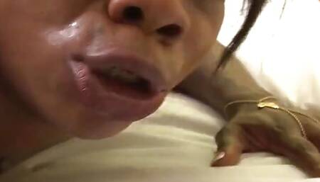 Slutty Black Maid Masturbates and Fucks A Lucky Guest