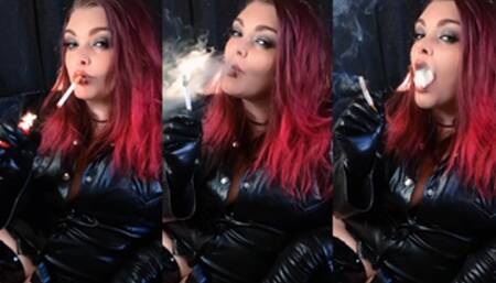 Smoking in all leather, being your obsession